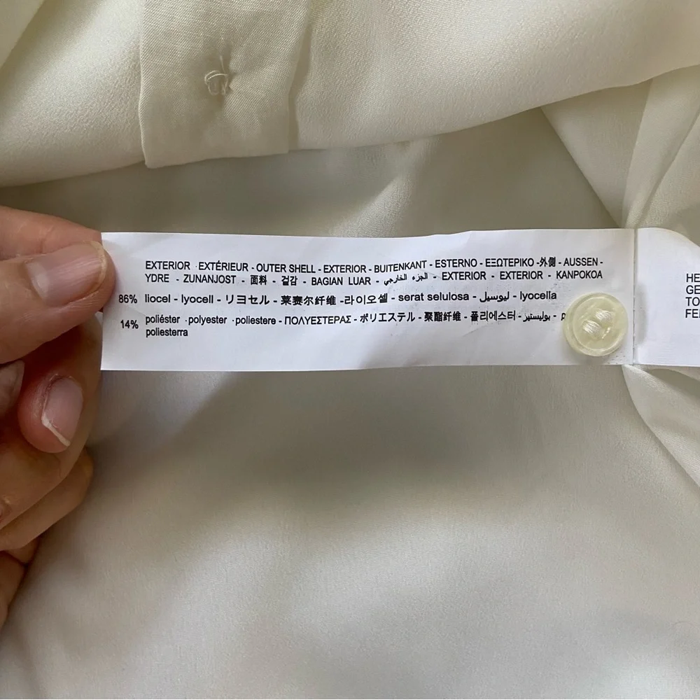 Zara • NWT Ivory Short Sleeve Button Up A-Line Shirt Dress